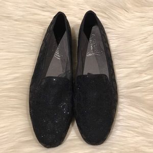 Aerosoles black sparkle Betunia flat